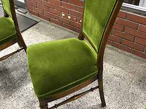 カリモク食堂椅子張替修理/背面構造変更